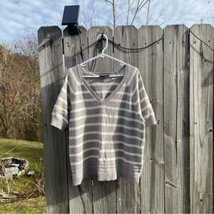 Lane Bryant 18/20 Plus Size Comfy core Gray Striped Textured Sweater Shirt